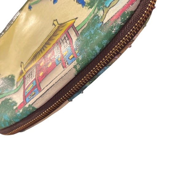 Sharif Hand Painted Japanese Temple Mini Bag with Chain - Picture 7 of 10